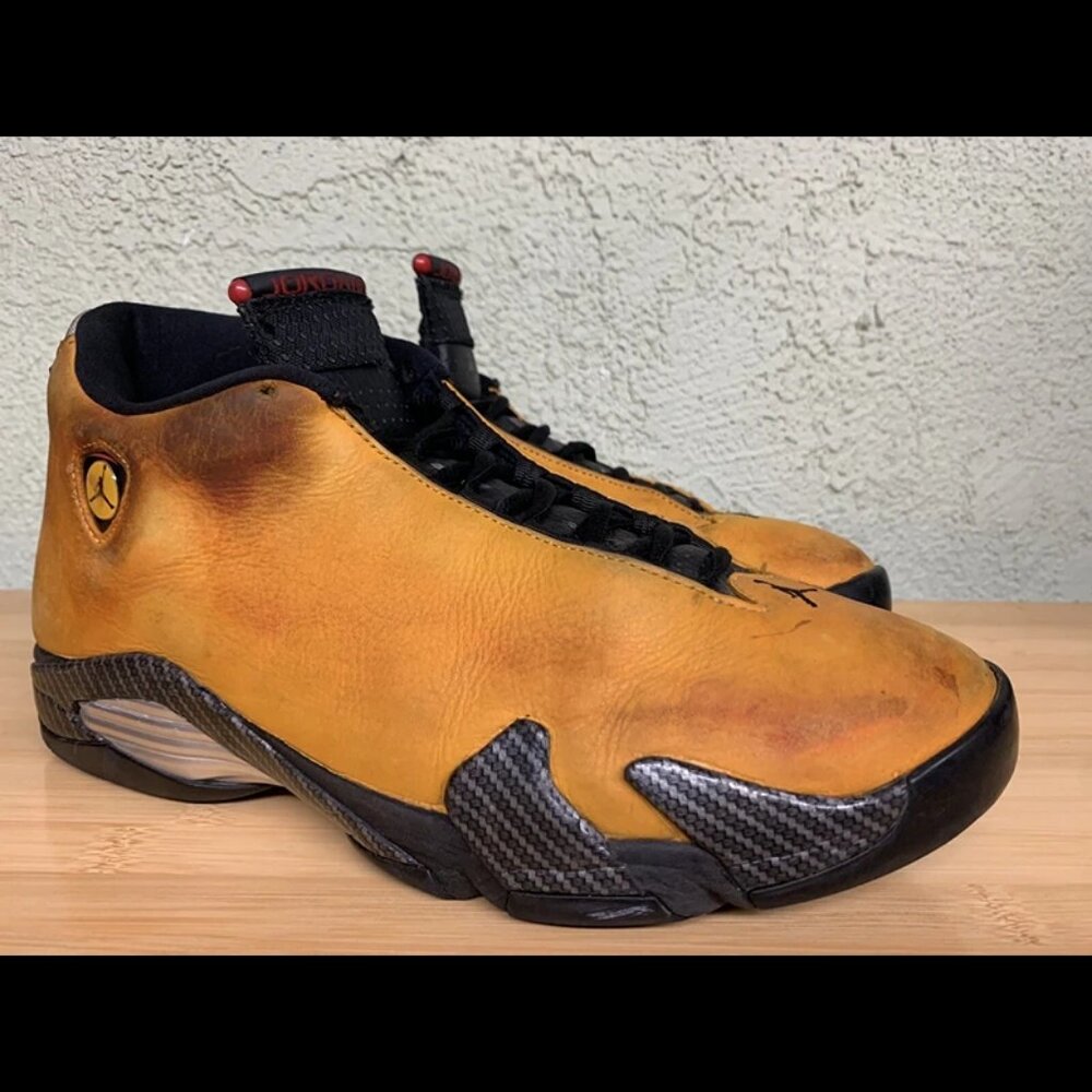 RARE 🚀 Air Jordan 14 Retro Reverse Ferrari XIV Yellow Black Red BQ3685-706 Sz 8